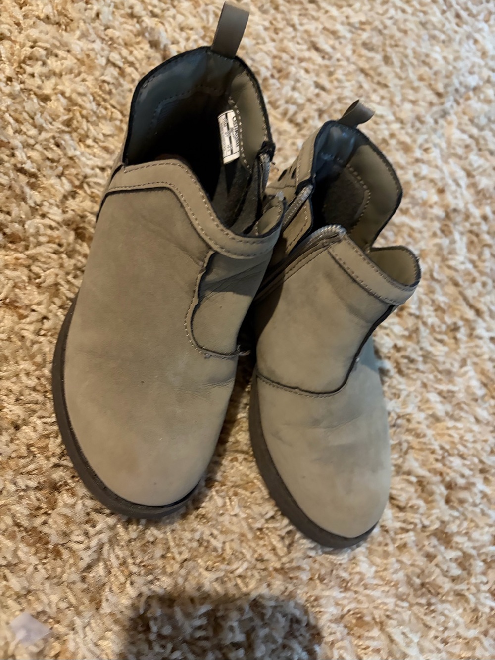 OshKosh B'gosh Kids Gray Slip-On Ankle Boots